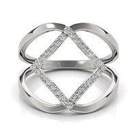 Thumbnail for 14k White Gold Interlaced Design Diamond Ring (1/5 cttw) Rings Angelucci Jewelry   