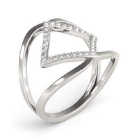 Thumbnail for 14k White Gold Interlaced Design Diamond Ring (1/5 cttw) Rings Angelucci Jewelry   