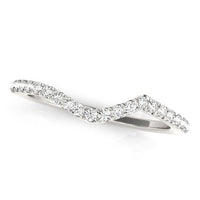 Thumbnail for 14k White Gold Modern Curved Diamond Wedding Band (1/6 cttw) Rings Angelucci Jewelry   