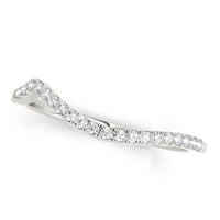 Thumbnail for 14k White Gold Modern Curved Diamond Wedding Band (1/8 cttw) Rings Angelucci Jewelry   