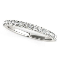 Thumbnail for 14k White Gold Pave Set Diamond Wedding Ring (1/4 cttw) Rings Angelucci Jewelry   