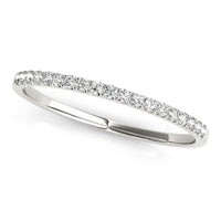 Thumbnail for 14k White Gold Pave Set Style Round Diamond Wedding Ring (1/8 cttw) Rings Angelucci Jewelry   
