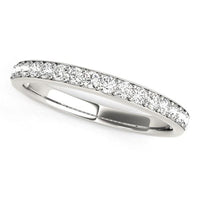 Thumbnail for 14k White Gold Prong Set Wedding Band with Diamonds (1/3 cttw) Rings Angelucci Jewelry   