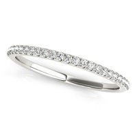 Thumbnail for 14k White Gold Round Diamond Pave Set Wedding Band (1/8 cttw) Rings Angelucci Jewelry   