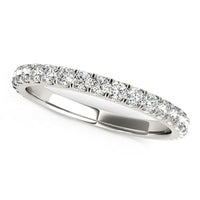 Thumbnail for 14k White Gold Round Pave Setting Diamond Wedding Band (3/8 cttw) Rings Angelucci Jewelry   