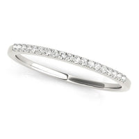 Thumbnail for 14k White Gold Round Thin Diamond Wedding Band (1/4 cttw) Rings Angelucci Jewelry   
