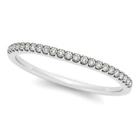 Thumbnail for 14k White Gold Scallop Setting Round Diamond Wedding Band (1/10 cttw) Rings Angelucci Jewelry   