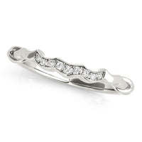 Thumbnail for 14k White Gold Scallop Wedding Band (1/20 cttw) Rings Angelucci Jewelry   