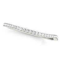 Thumbnail for 14k White Gold Slim Curved Diamond Wedding Ring (1/10 cttw) Rings Angelucci Jewelry   