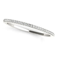 Thumbnail for 14k White Gold Slim Round Pave Set Wedding Band (1/10 cttw) Rings Angelucci Jewelry   
