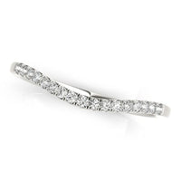 Thumbnail for 14k White Gold Soft Curved Diamond Wedding Band (1/8 cttw) Rings Angelucci Jewelry   