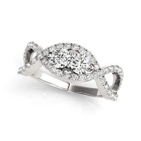Thumbnail for 14k White Gold Split Shank Infinity Two Stone Round Diamond Ring (1/2 cttw) Rings Angelucci Jewelry   