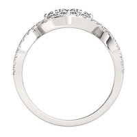Thumbnail for 14k White Gold Split Shank Infinity Two Stone Round Diamond Ring (1/2 cttw) Rings Angelucci Jewelry   