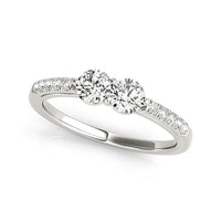 Thumbnail for 14k White Gold Two Stone Round Diamond Ring (5/8 cttw) Rings Angelucci Jewelry   