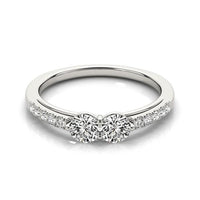 Thumbnail for 14k White Gold Two Stone Round Diamond Ring (5/8 cttw) Rings Angelucci Jewelry   