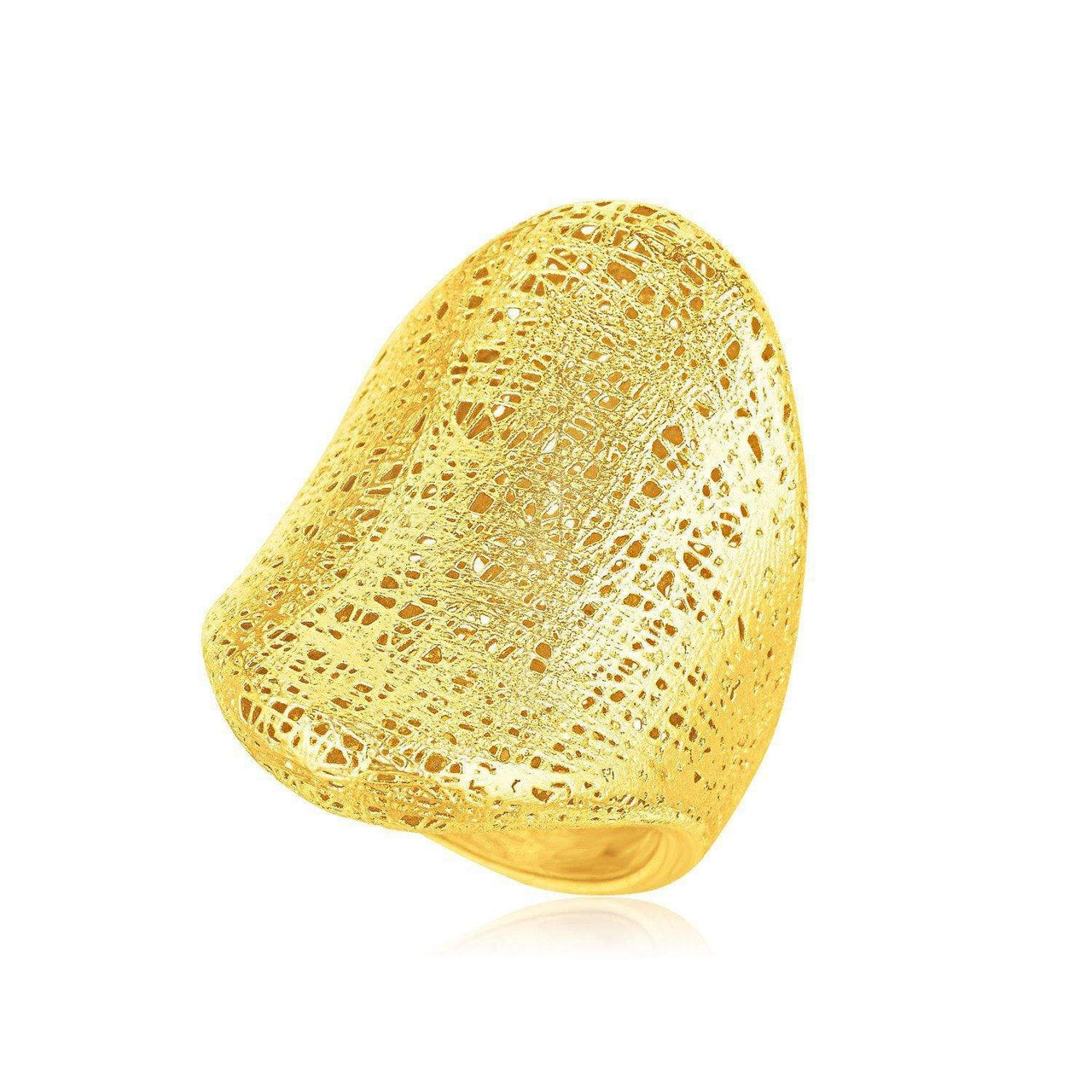 Italian Design 14k Yellow Gold Woven Bold Ring Rings Angelucci Jewelry   