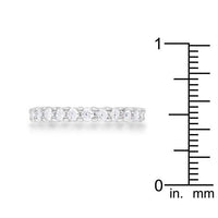 Thumbnail for Cubic Zirconia Eternity Band, Sterling Silver w/ Prongs Setting Rings JGI   