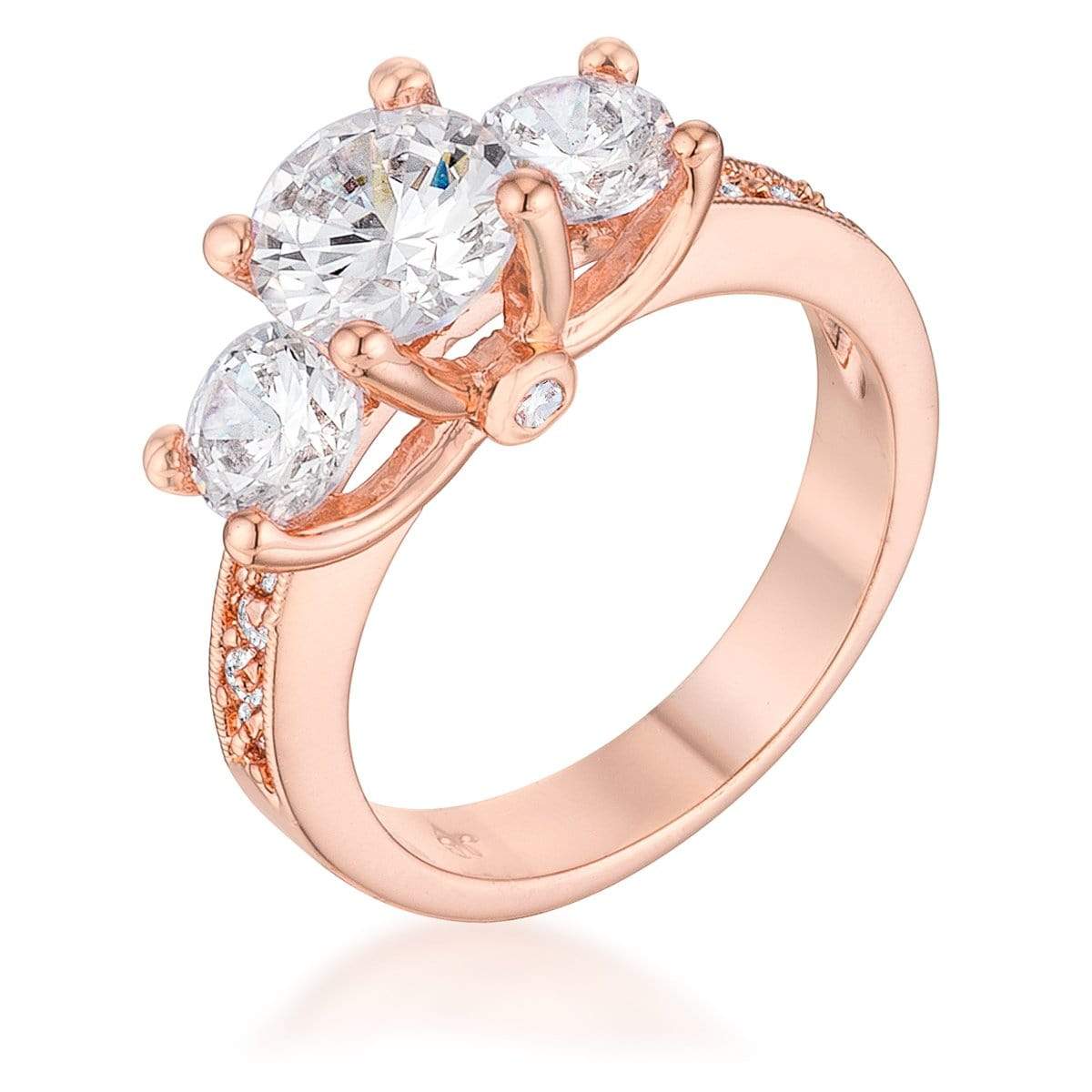 Rose Gold CZ Engagement Rings, The Roma Engagement Ring Rings JGI   