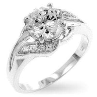 Thumbnail for CZ Flower Ring, The Bella Round CZ Engagement Ring Rings JGI   