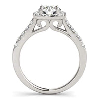 Thumbnail for Square Shape Halo Diamond Engagement Ring in 14k White Gold (1 1/2 cttw) Rings Angelucci Jewelry   