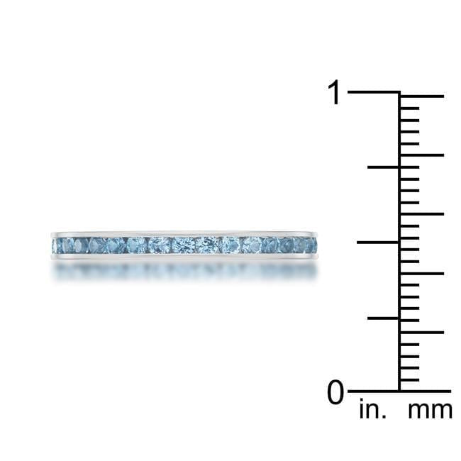 Teresa 0.5ct Blue Topaz CZ Stainless Steel Eternity Band Rings JGI   