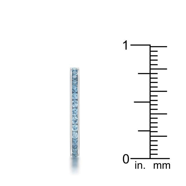 Teresa 0.5ct Blue Topaz CZ Stainless Steel Eternity Band Rings JGI   