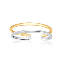 Thumbnail for 14k Two-Tone Gold Toe Ring with a Fancy Open Wire Style Toe Rings Angelucci Jewelry   