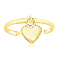 Thumbnail for 14k Yellow Gold Cuff Puffed Heart Toe Ring Toe Rings Angelucci Jewelry   
