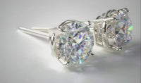 1/2 carat total Men's Round Brilliant Diamond Stud Earrings