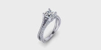 Double Shank Round Brilliant Center Diamond Engagement Ring-Angelucci-Jewelry