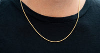 Thumbnail for 14 karat yellow gold rope chain. 2 mm. 18 inches in length